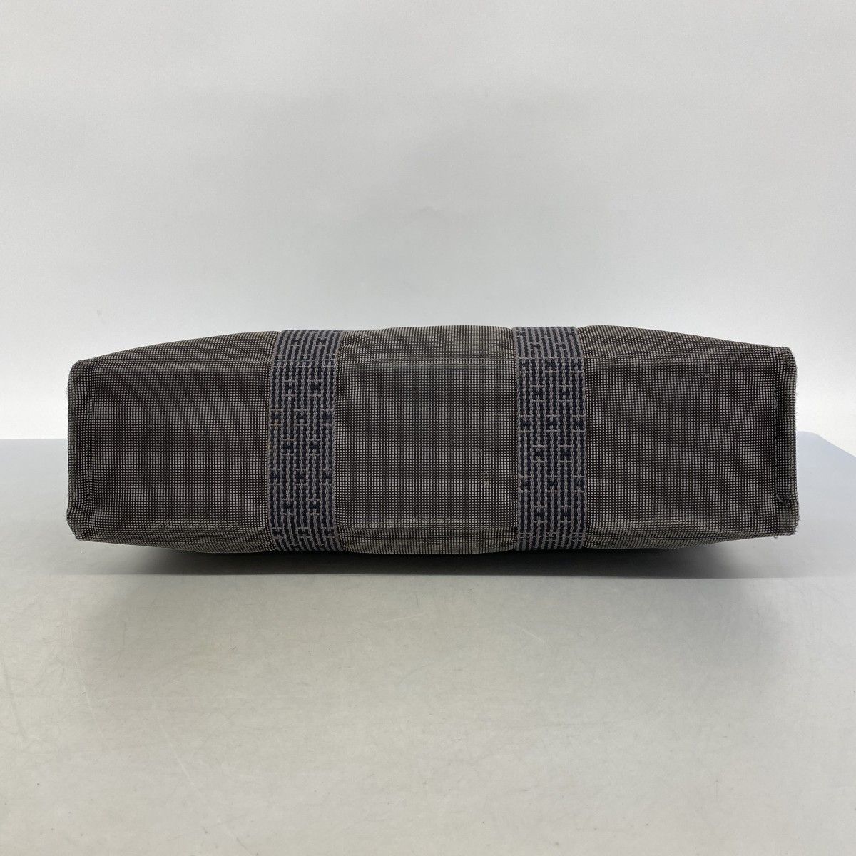 【6ec2031-k】エルメス トートバッグ エールラインMM キャンバス グレー シルバー金具【中古】メンズ レディース ユニセックス