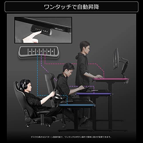 ☆新品☆Bauhutte ( バウヒュッテ ) 電動スーパーゲーミングデスク (幅140×奥行き70cm,天板高 50?101cm) 寝る、立つ、座る。三大ゲーム姿勢をフルカバー 広々とした作業領域を確保 たわみに強いタフ天板(厚み2.5cm 7fa19e4c