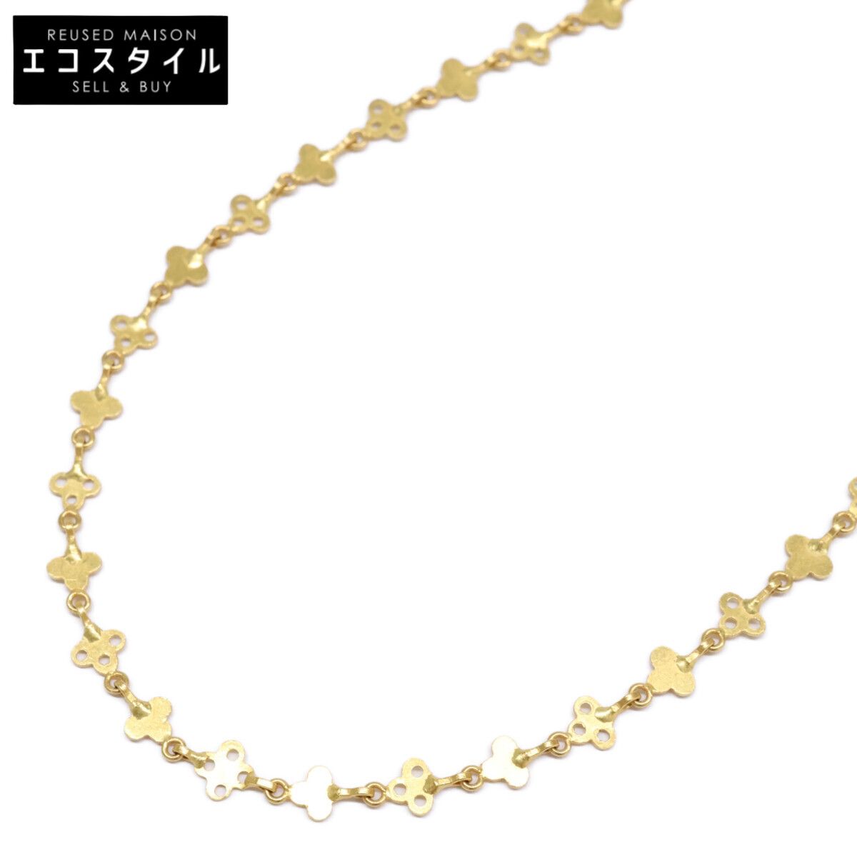 Marie-Helene de Taillac　マリーエレーヌドゥタイヤック　22K スモールクローバーチェーン　37.5cm