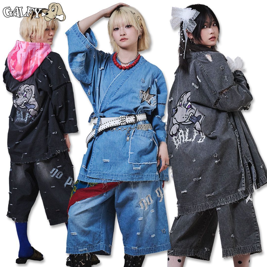 ガルフィー GALFY バチバチピアス 甚平 162029 セットアップ 上下セット 祭 花火 メンズ レディース ギャル 26SS