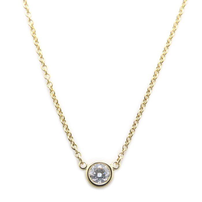 TIFFANY&Co. ティファニー バイザヤード ネックレス 1Pダイヤモンド エルサペレッティ K18YG イエローゴールド レディース/295439【中古】【BJ】 TIFFANY&Co. ティファニー バイザヤード ネックレス 1Pダイヤモンド エルサペレッティ K18YG イエローゴールド レディース/295439【中古】【BJ】