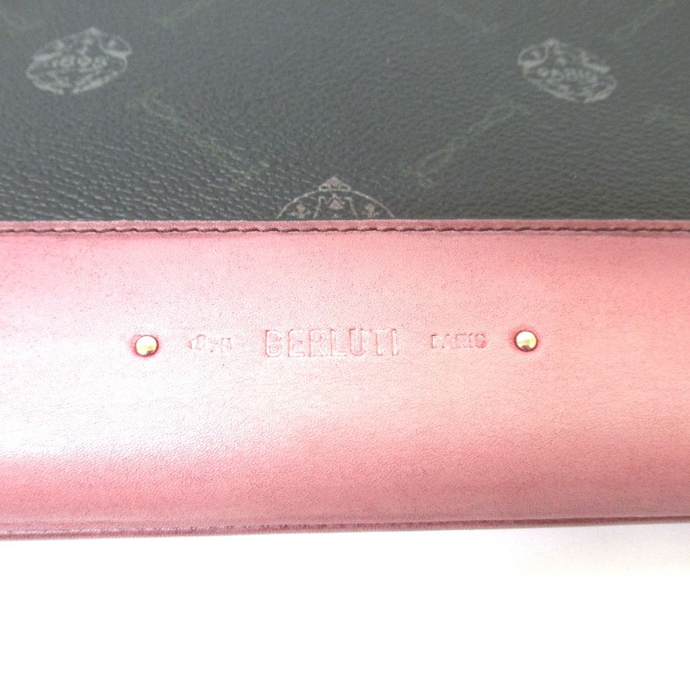 Tj292581 ベルルッティ Berluti クラッチバッグ セカンドバッグ NINO GM ニノGM　ブラック×ピンク 中古