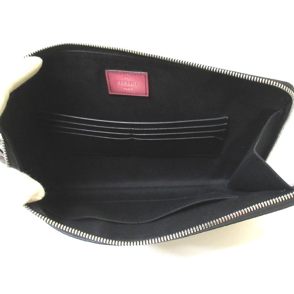 Tj292581 ベルルッティ Berluti クラッチバッグ セカンドバッグ NINO GM ニノGM　ブラック×ピンク 中古