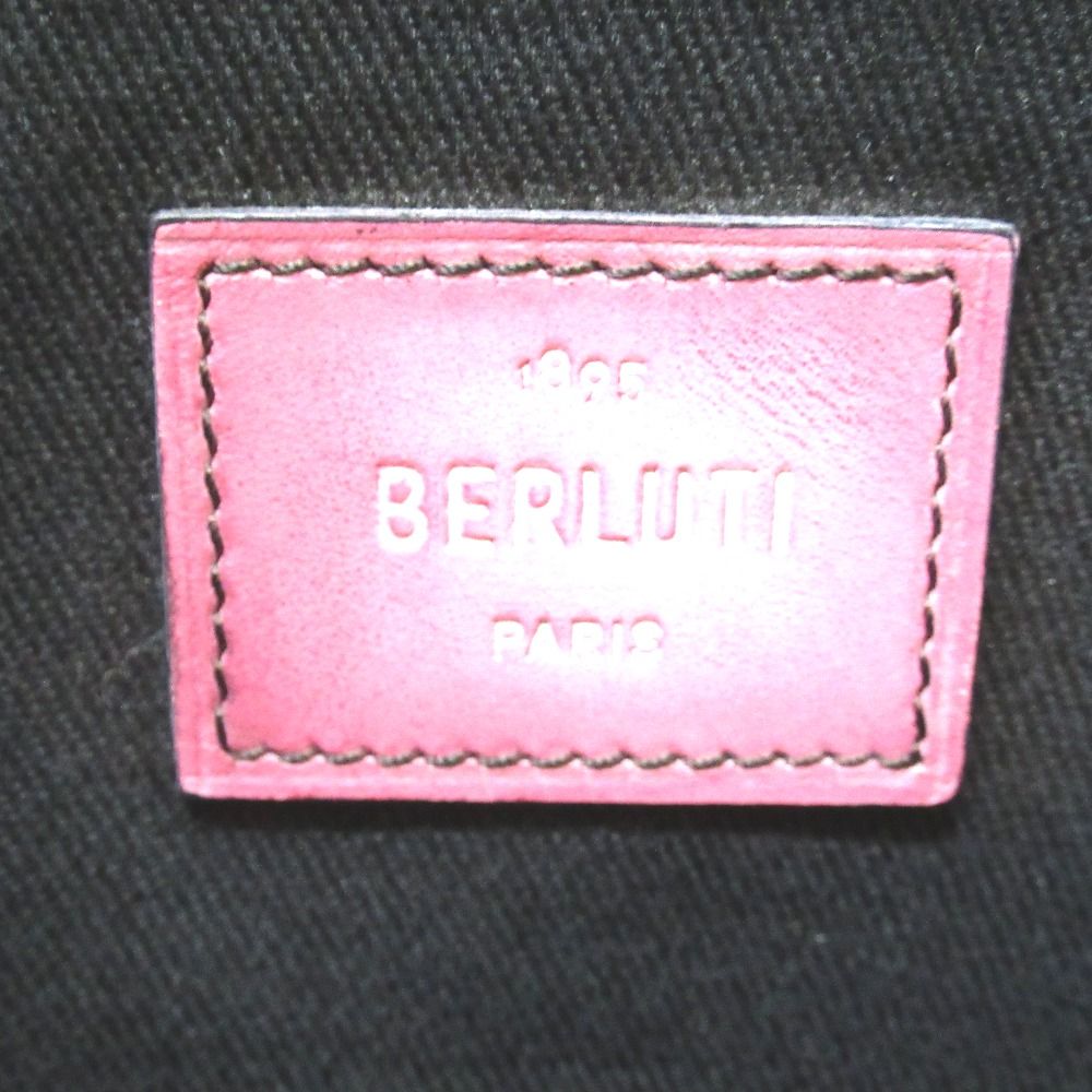 Tj292581 ベルルッティ Berluti クラッチバッグ セカンドバッグ NINO GM ニノGM　ブラック×ピンク 中古