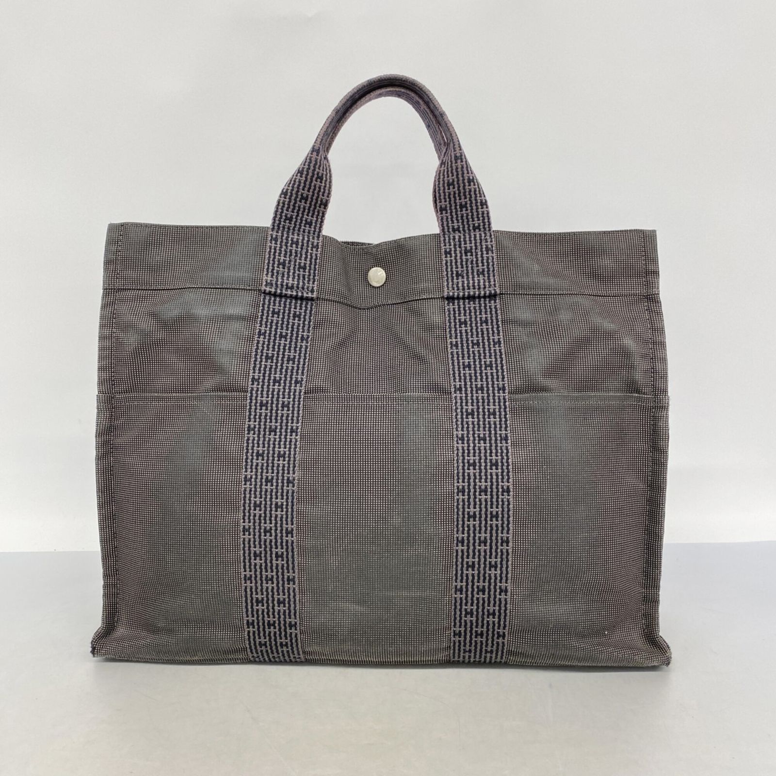 エルメス(Hermes) エルメス トートバッグ エールラインMM キャンバス グレー メンズ レディース