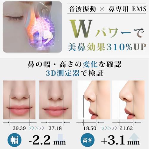 鼻美顔器 鼻 ems 鼻用美顔器 鼻クリップ ノーズクリップ 美鼻 鼻を高く 小さく 整形 鼻筋トレーナー 低周波パルス 充電式 Type-C 軽量 男女兼用pms 0ee99e4c