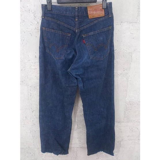 ◇ EDWIN エドウィン ワイド カットオフ デニム パンツ ジーンズ 28×33 インディゴ * 【1002796848308】