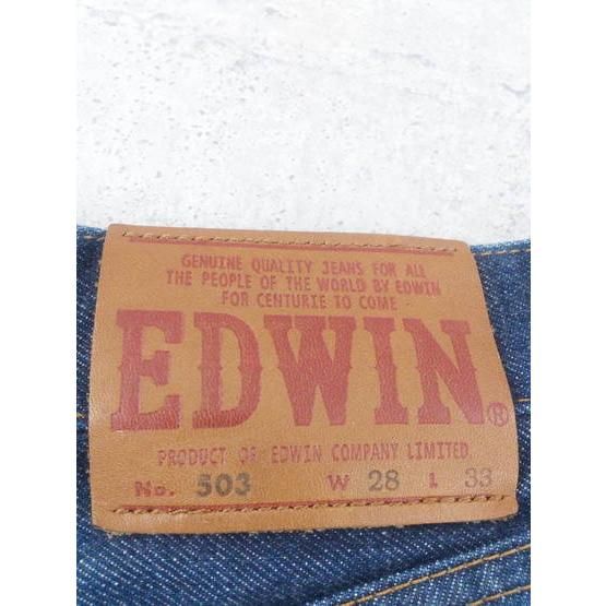 ◇ EDWIN エドウィン ワイド カットオフ デニム パンツ ジーンズ 28×33 インディゴ * 【1002796848308】