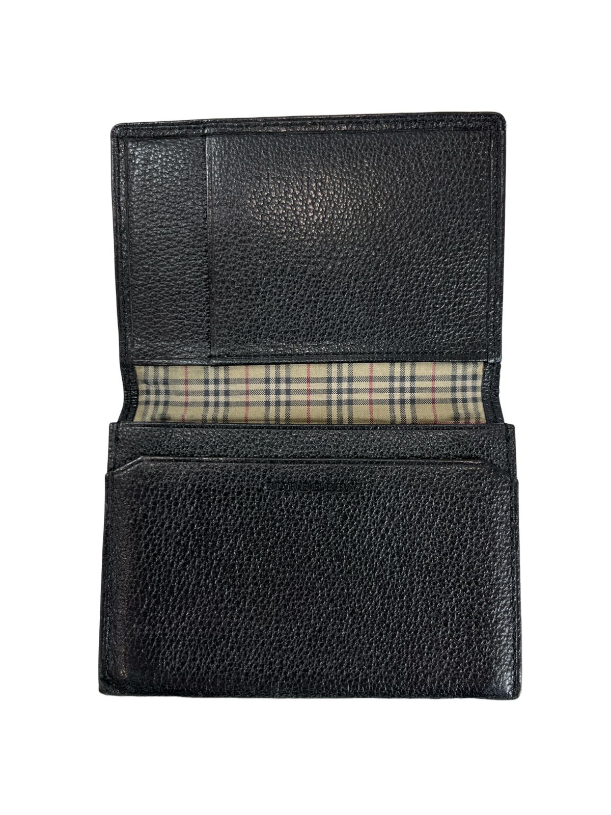 BURBERRY バーバリー 二つ折り 名刺入れ カードケース レザー ブラック