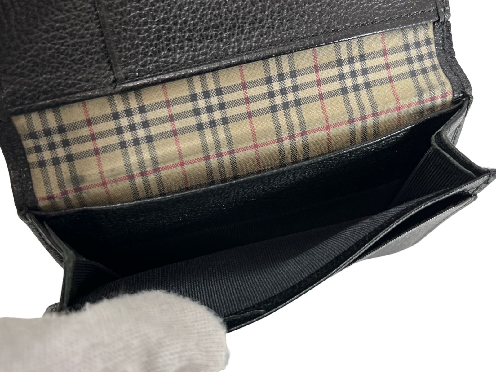 BURBERRY バーバリー 二つ折り 名刺入れ カードケース レザー ブラック