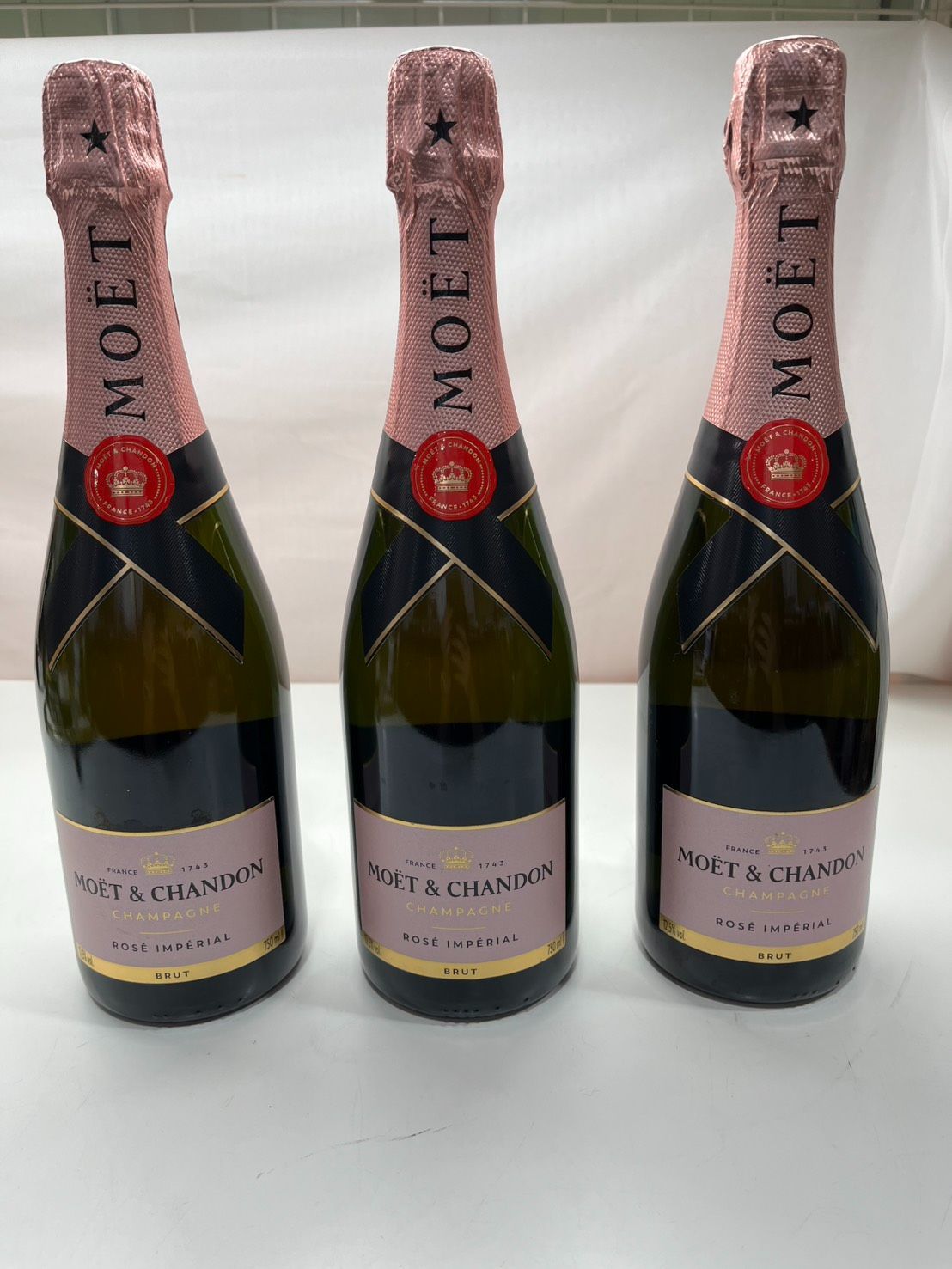 ● 未開栓 計3本 MOET&CHANDON ROSE IMPERIAL/モエ・エ・シャンドン ロゼ アンペリアル/シャンパン モエシャン ピンク 750ml 12%