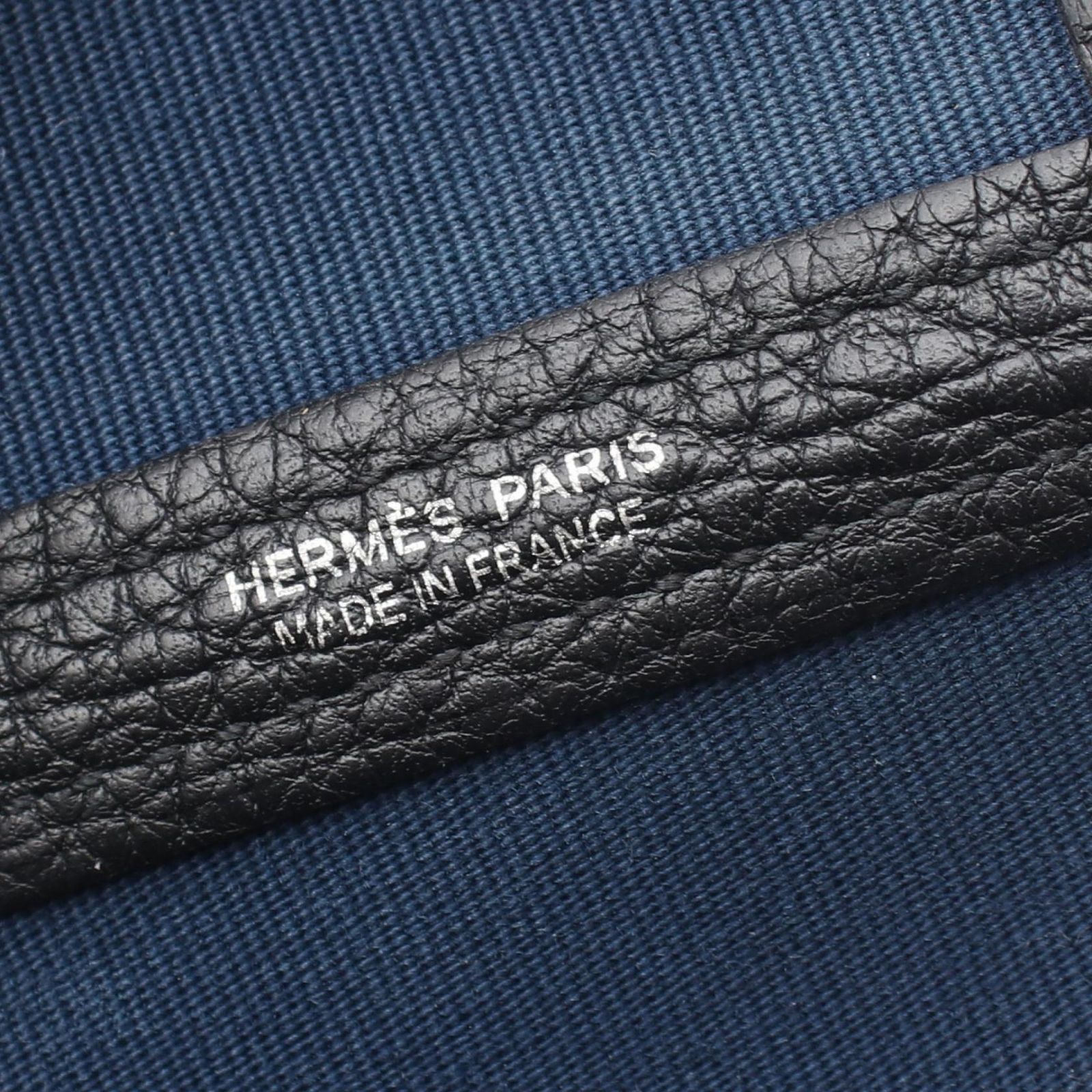 HERMES エルメス ガーデンパーティPM ブルーニュイ ブラック トートバッグ