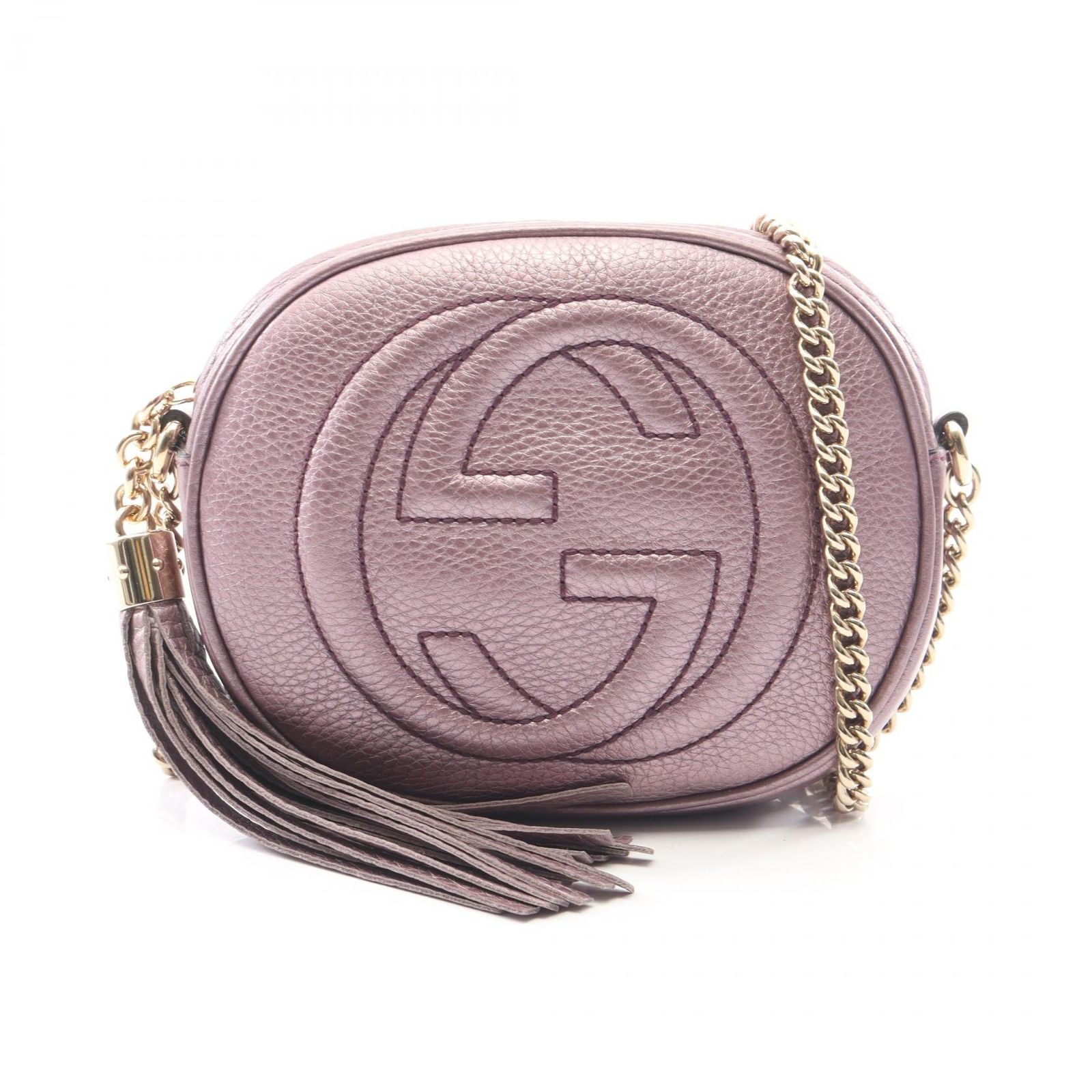 GUCCI グッチ ソーホー タッセル メタリック ショルダーバッグ