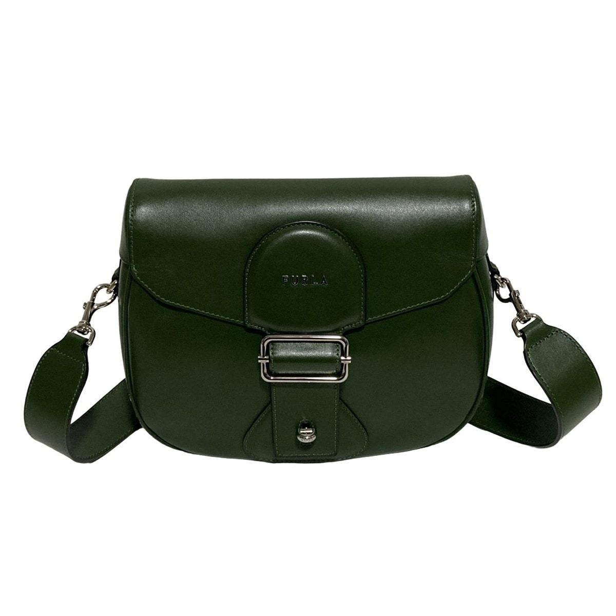 FURLA(フルラ) ショルダーバッグ アマゾーン スモール クロスボディバッグ WB00428 ダークグリーン ストラップ着脱可 レザー