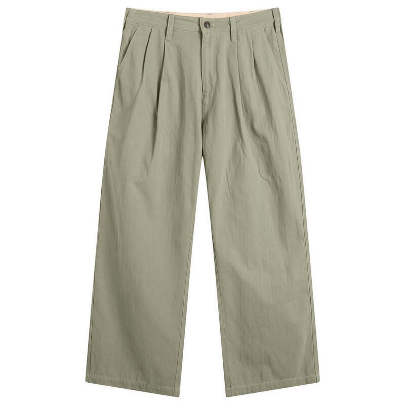 バターグッズ メンズ ボトムス カジュアルパンツ プリーツ Butter Goods Pleated Trousers Washed Fatigue
