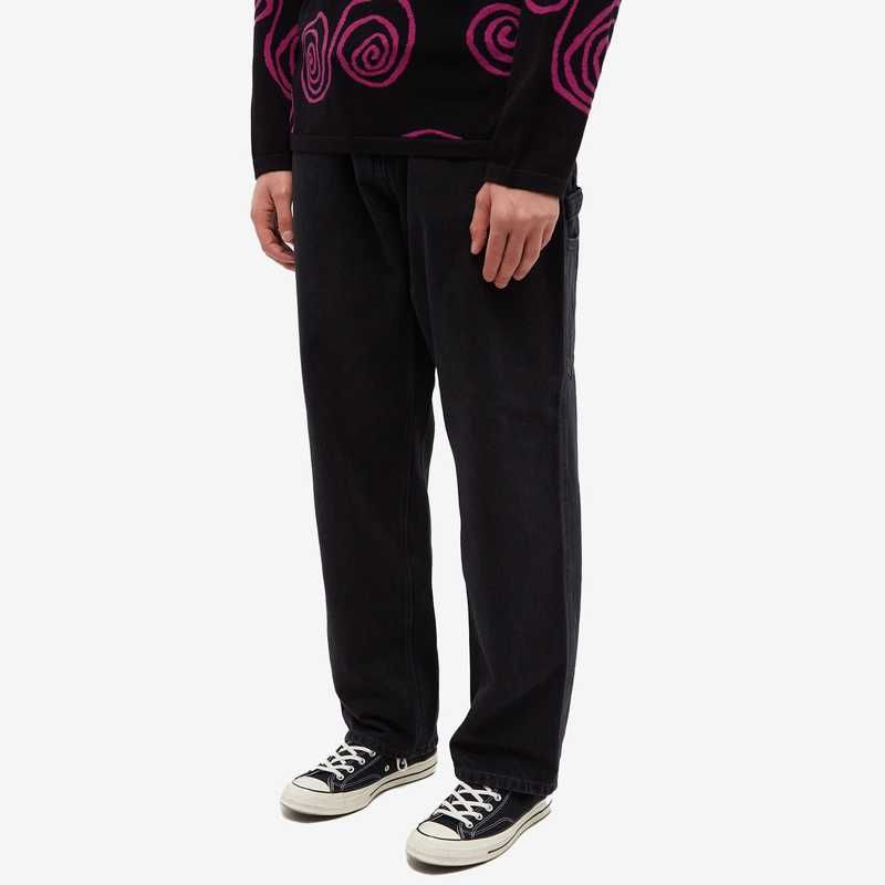 カーハート メンズ ボトムス カジュアルパンツ デニム Carhartt WIP Denim Single Knee Pant Black Stone Washed ブラック
