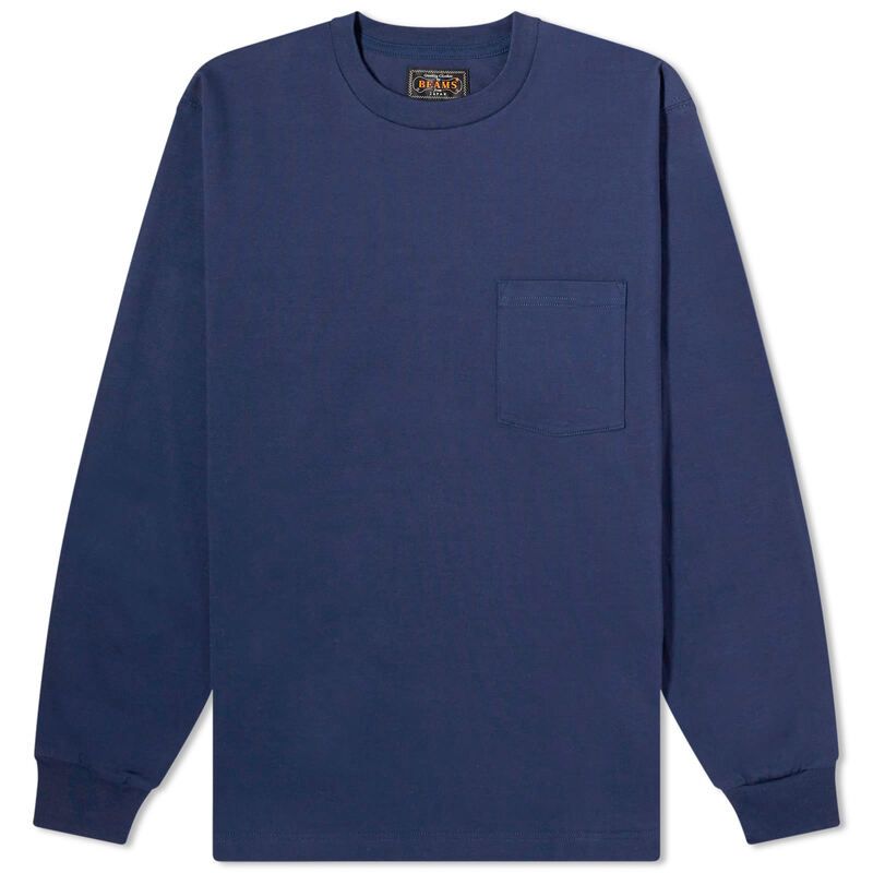 ビームス プラス メンズ トップス Tシャツ Beams Plus Long Sleeve PocketShirt Navy ネイビー