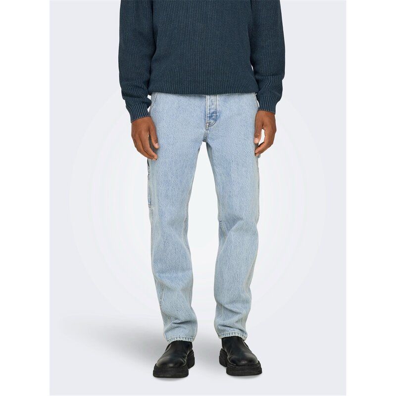 オンリー メンズ ボトムス デニムパンツ ジーンズ Only Jeans Sn99 LBlue Denim デニム