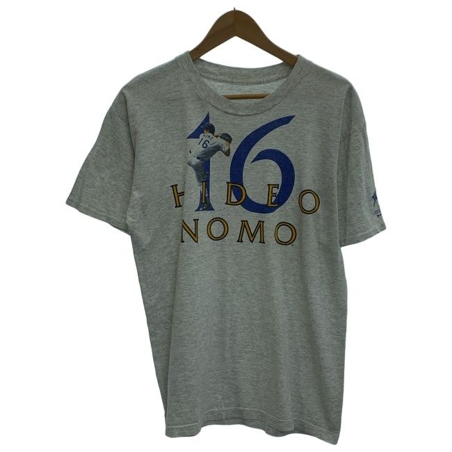 【中古】　Tシャツ　90‘s vintage　(C)1995 MLB　半袖　カットソー　トップス　クルーネック　プリント　野茂英雄　Dodgers　ドジャーズ　オーバーサイズ　古着　/1953