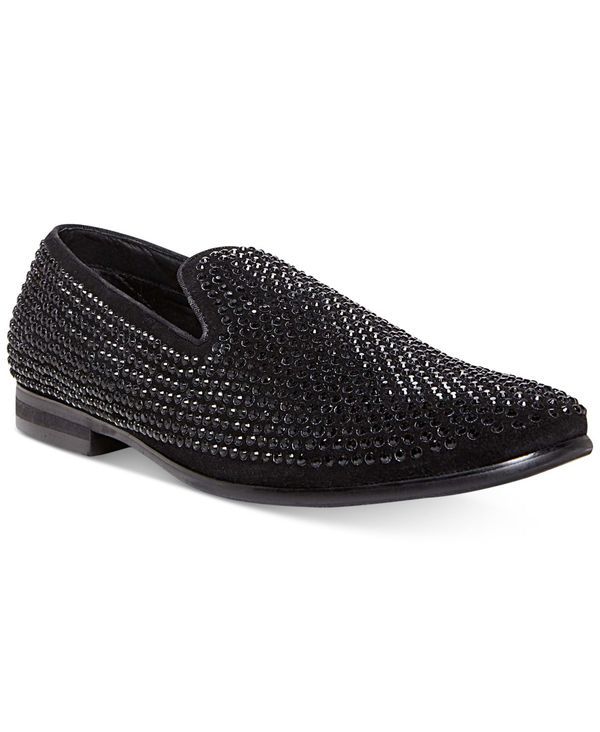 スティーブ マデン メンズ シューズ サンダル Steve Madden Mens Caviar Rhinestone Smoking Slipper Black ブラック