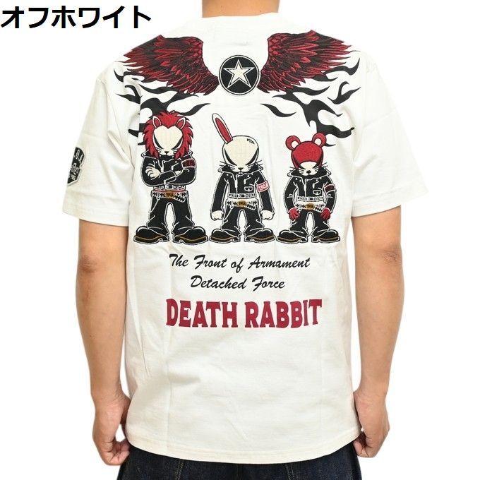 クローズ×WORST CRST-2604 オフホワイト色 半袖Ｔシャツ 天竺半袖TEE デスラビット T.F.O.A 武装戦線 アメカジ トップス メンズ