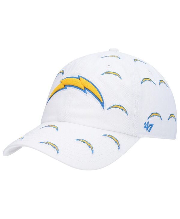 47 ブランド レディース アクセサリー 帽子 47 Brand Womens White Los Angeles Chargers Team Confetti Clean Up Adjustable Hat White ホワイト