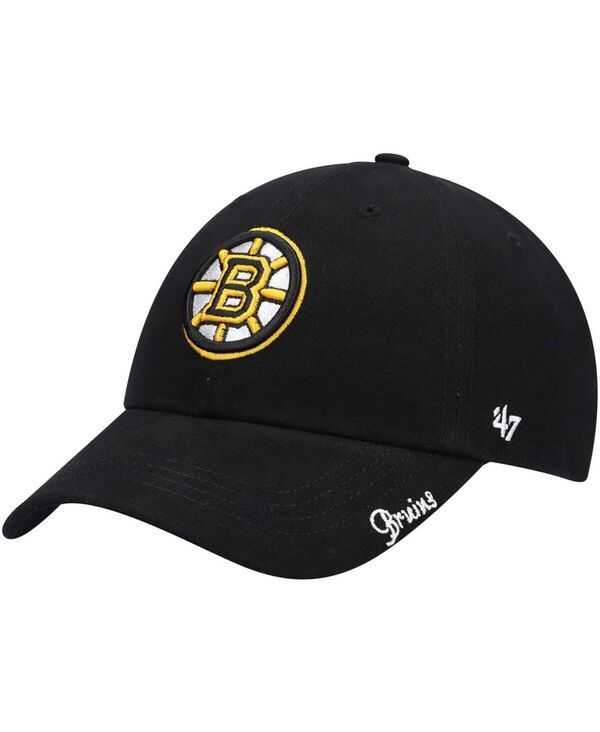 47 ブランド レディース アクセサリー 帽子 47 Brand Womens Black Boston Bruins Teamiata Clean Up Adjustable Hat Black ブラック