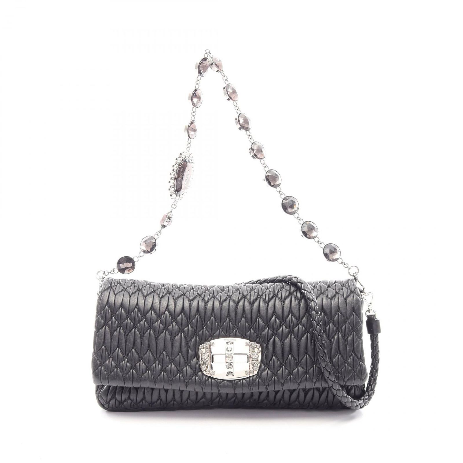 Miu Miu ミュウ ミュウ NAPPA CRYSTAL マテラッセ ショルダーバッグ
