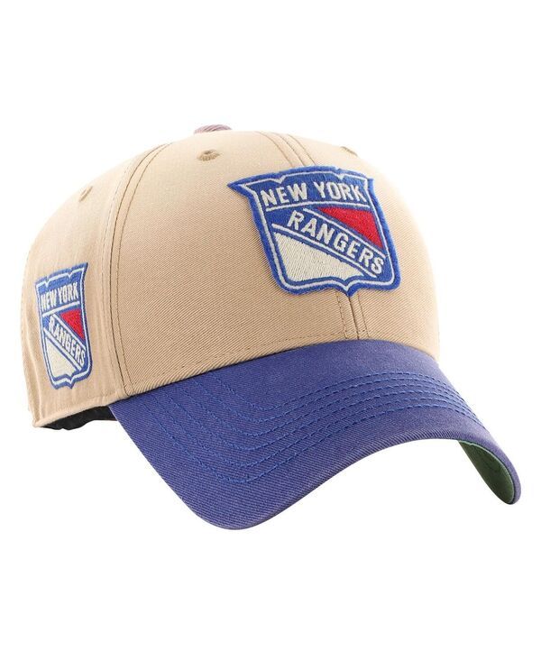 47 ブランド メンズ アクセサリー 帽子 47 Brand Mens Khaki Blue Distressed New York Rangers Dusted Sedgwick MVP Adjustable Hat Khaki Blue ブルー