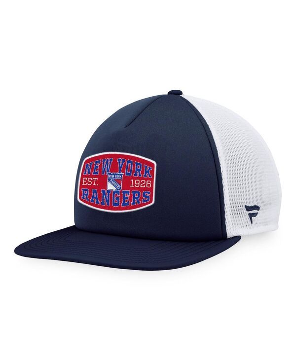 ファナティクス メンズ アクセサリー 帽子 Fanatics Mens Navy White New York Rangers Foam Front Patch Trucker Snapback Hat Navy White ホワイト