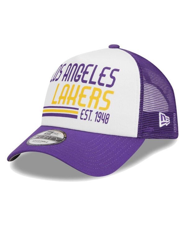 ニューエラ メンズ アクセサリー 帽子 New Era Mens White Los Angeles Lakers Lift Pass Foam Front Trucker 9FORTY Adjustable Hat White ホワイト