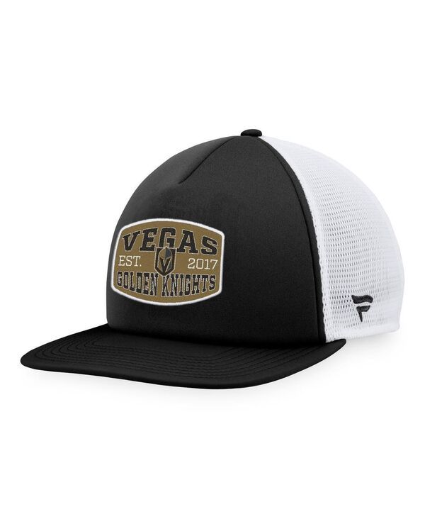 ファナティクス メンズ アクセサリー 帽子 Fanatics Mens Black White Vegas Golden Knights Foam Front Patch Trucker Snapback Hat Black White ホワイト