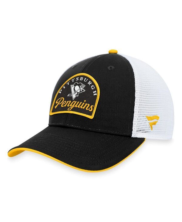 ファナティクス メンズ アクセサリー 帽子 Fanatics Mens Black White Pittsburgh Penguins Fundamental Adjustable Hat Black White ホワイト