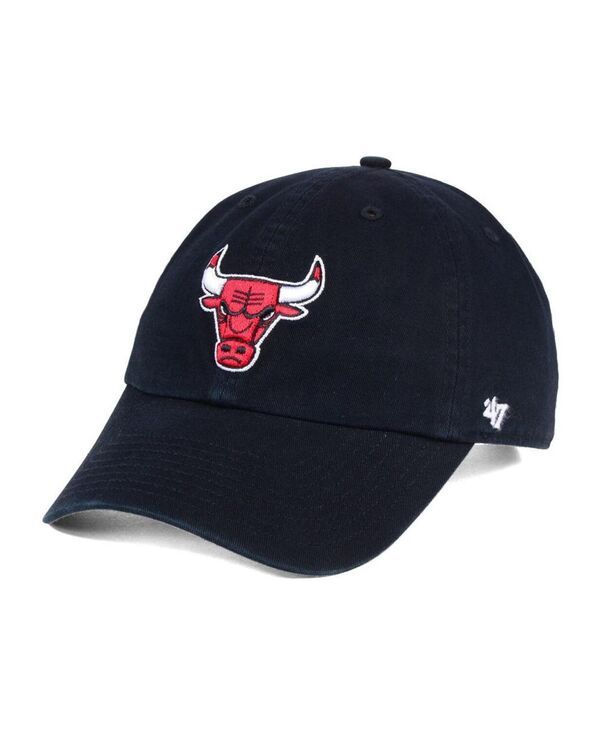 47 ブランド メンズ アクセサリー 帽子 47 Brand Mens Chicago Bulls Black Distressed CleanUp Adjustable Hat Black ブラック
