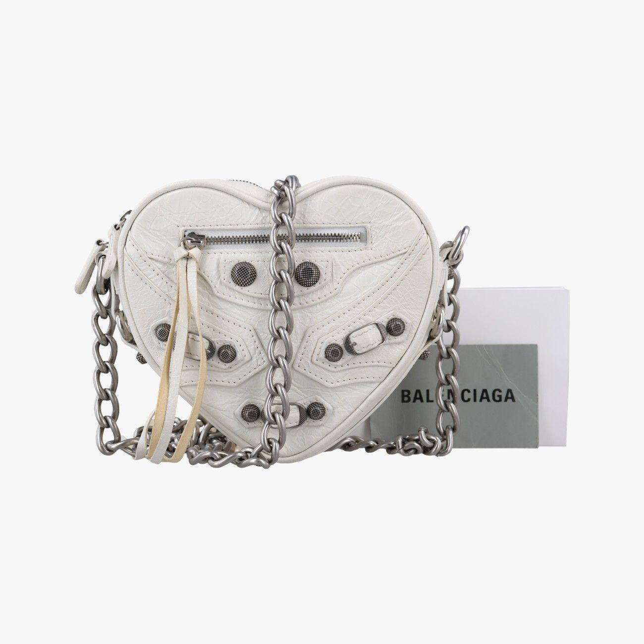 バレンシアガBalenciagaル カゴーレ ハートミニ ホワイト ラムスキン 722781.9104.P.584046
