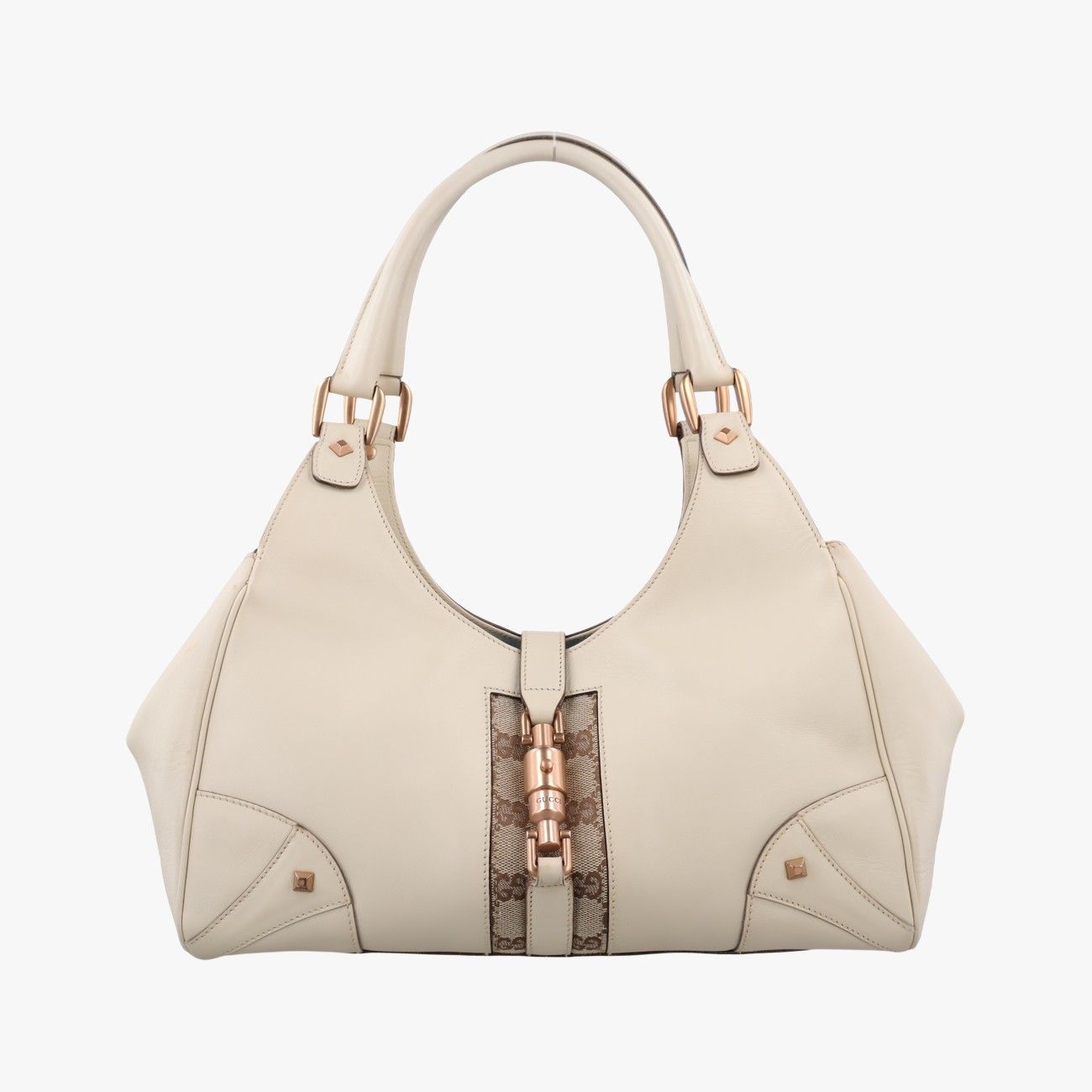 グッチGucciニュージャッキー ホワイト レザー×キャンバス 124407