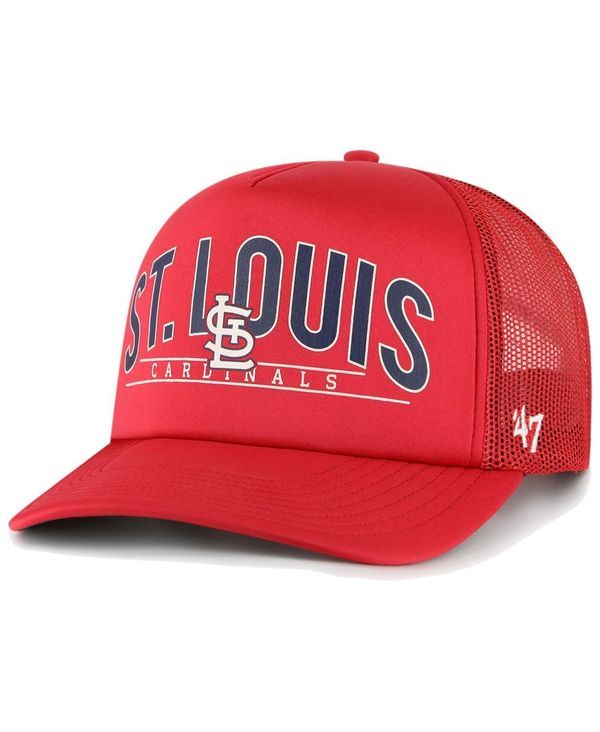 47 ブランド メンズ アクセサリー 帽子 47 Brand Mens Red St Louis Cardinals Backhaul Foam Trucker Snapback Hat Red レッド