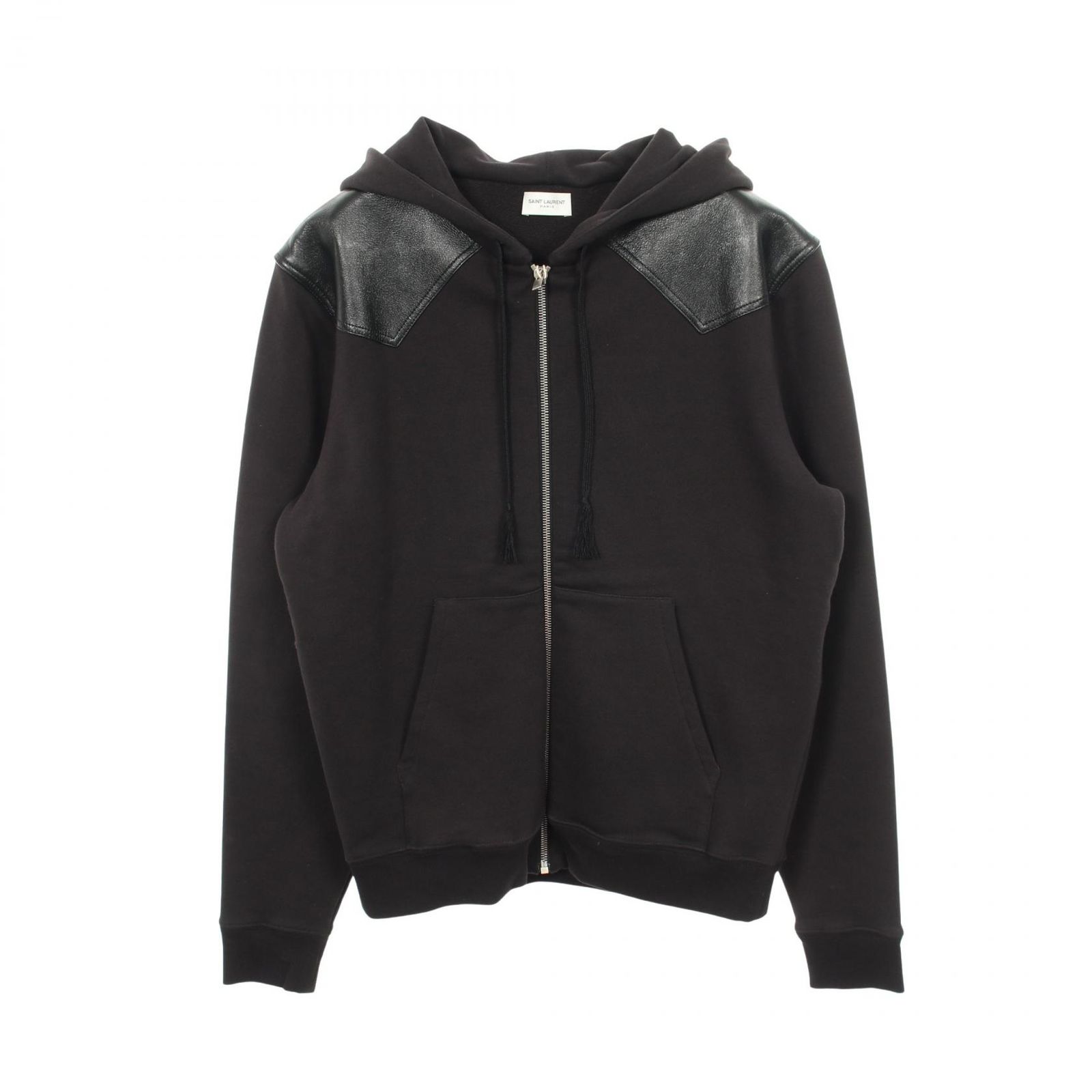 SAINT LAURENT PARIS サンローランパリ レザー切替 パーカー