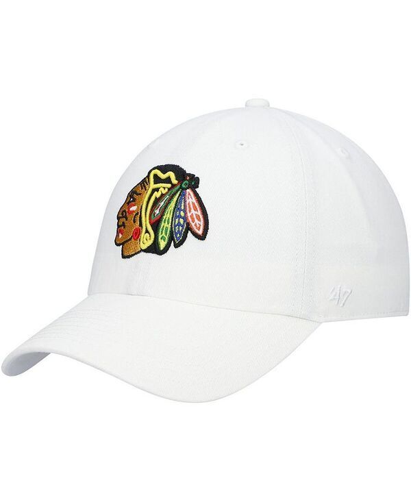 47 ブランド メンズ アクセサリー 帽子 47 Brand Mens White Chicago Blackhawks Team Clean Up Adjustable Hat White ホワイト
