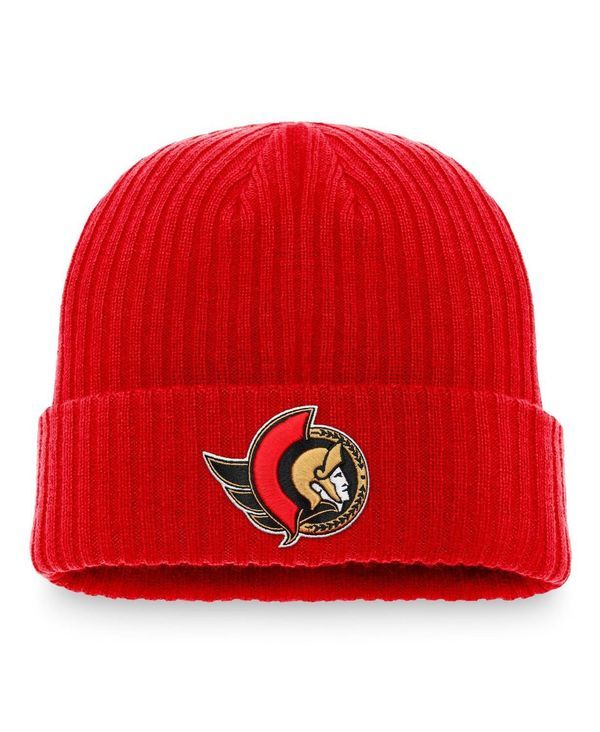ファナティクス メンズ アクセサリー 帽子 ニット ロゴ Fanatics Mens Red Ottawa Senators Core Primary Logo Cuffed Knit Hat Red レッド