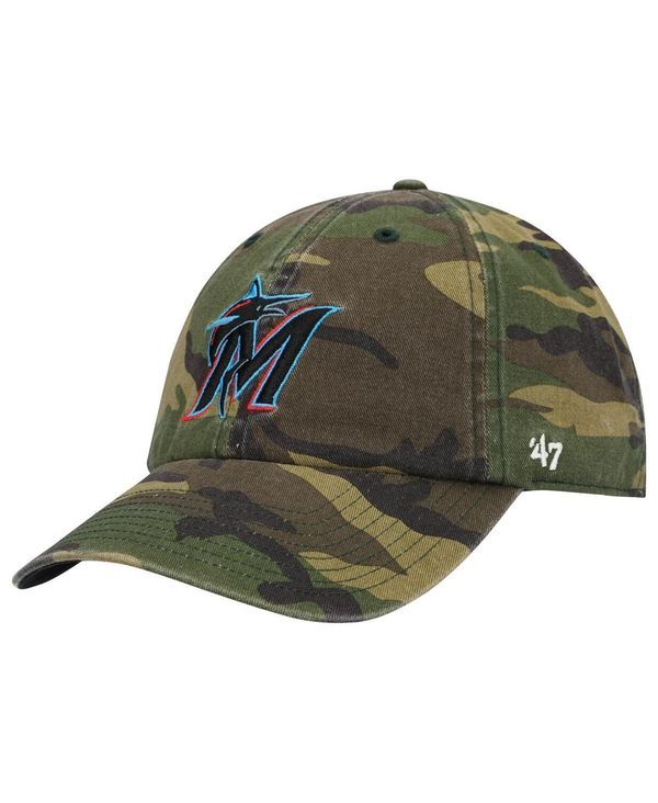 47 ブランド メンズ アクセサリー 帽子 47 Brand Mens 47 Camo Miami Marlins Team Clean Up Adjustable Hat Camo