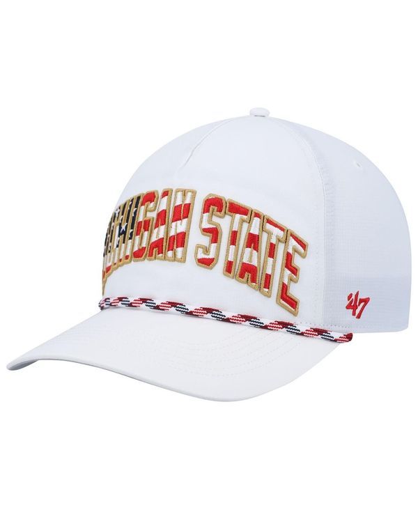 47 ブランド メンズ アクセサリー 帽子 47 Brand Mens 47 White Michigan State Spartans Stars and Stripes Flag Flutter Hitch Snapback Hat White ホワイト