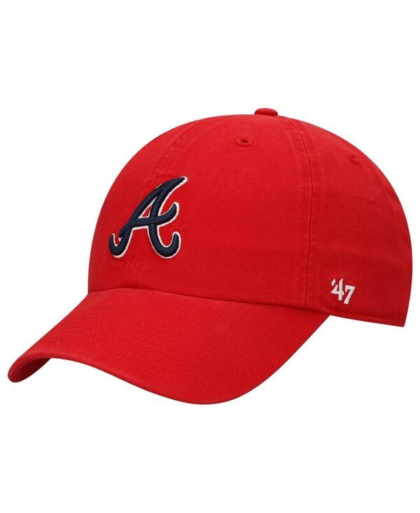 47 ブランド メンズ アクセサリー 帽子 47 Brand Mens 47 Red Atlanta Braves Team Clean Up Adjustable Hat Red レッド