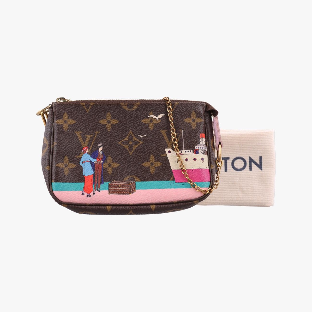 ルイヴィトンLouis Vuittonミニ ポシェット アクセソワール モノグラム/ブラウン×マルチ モノグラムキャンバス M62141 SF4146