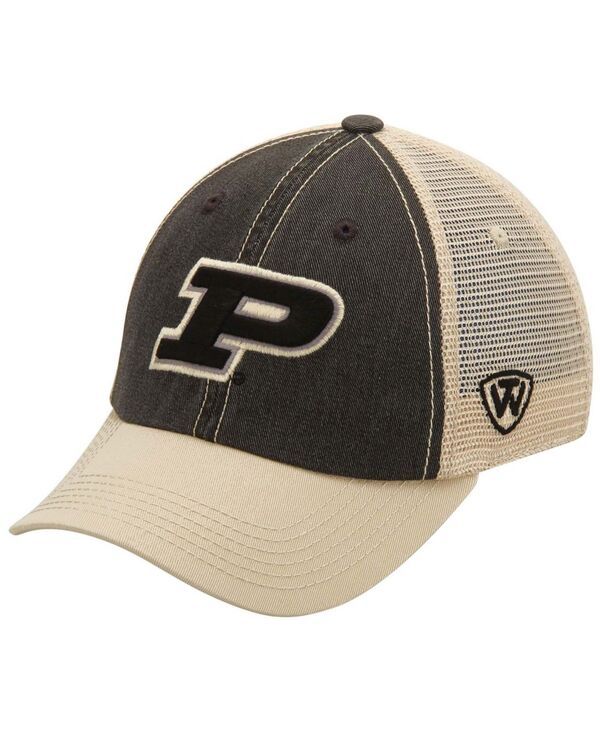 トップオブザワールド メンズ アクセサリー 帽子 Top of the World Mens Black and Tan Purdue Boilermakers Offroad Trucker Hat Black Tan ブラック
