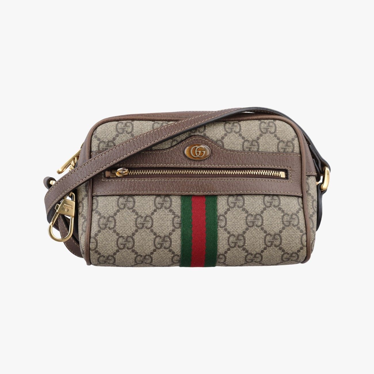 グッチGucciオフィディア ブラウン×レッド×グリーン PVCコーティングキャンバス×レザー 517350