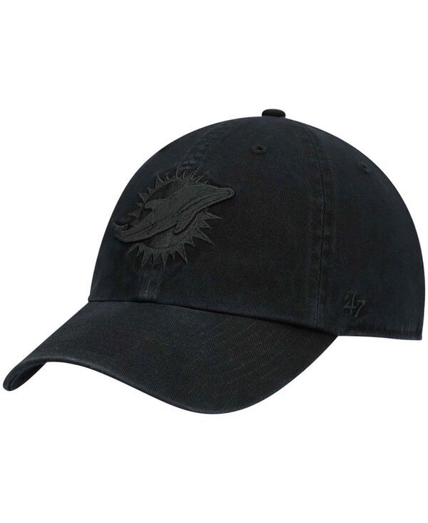 47 ブランド メンズ アクセサリー 帽子 47 Brand Mens Black Miami Dolphins Team Tonal Clean Up Adjustable Hat Black ブラック