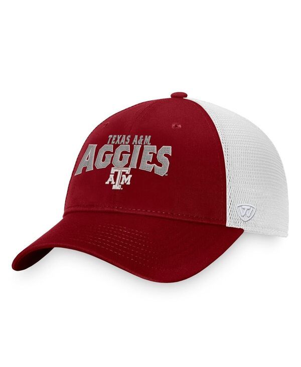 トップオブザワールド メンズ アクセサリー 帽子 Top of the World Mens Maroon White Texas AM Aggies Breakout Trucker Snapback Hat Maroon White ホワイト