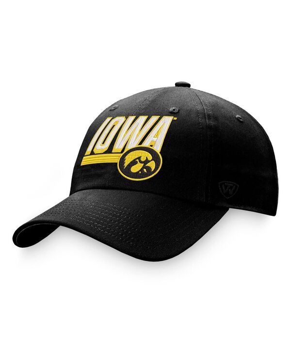 トップオブザワールド メンズ アクセサリー 帽子 Top of the World Mens Black Iowa Hawkeyes Slice Adjustable Hat Black ブラック