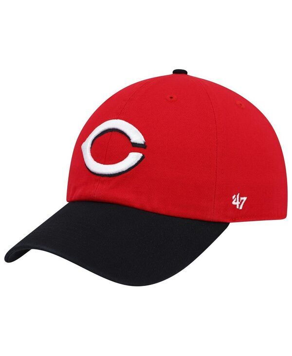 47 ブランド メンズ アクセサリー 帽子 47 Brand Mens Red Black Cincinnati Reds Clean Up Adjustable Hat Red Black ブラック